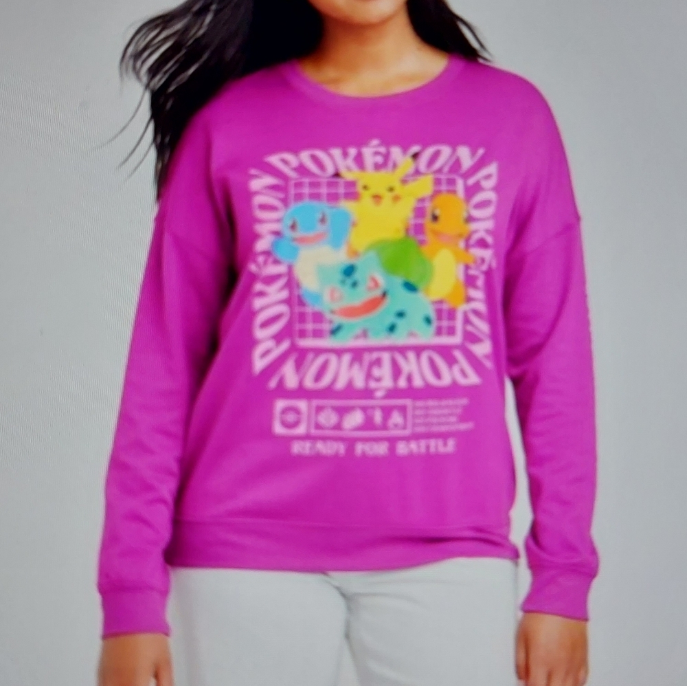 Sweater Pokemon 1995,  Women's Size L,purple, Polyester, Rayón, Spandex.